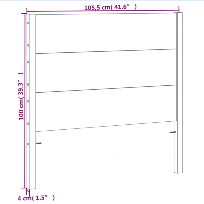 Kopfteil Wachsbraun 100 cm Massivholz Kiefer
