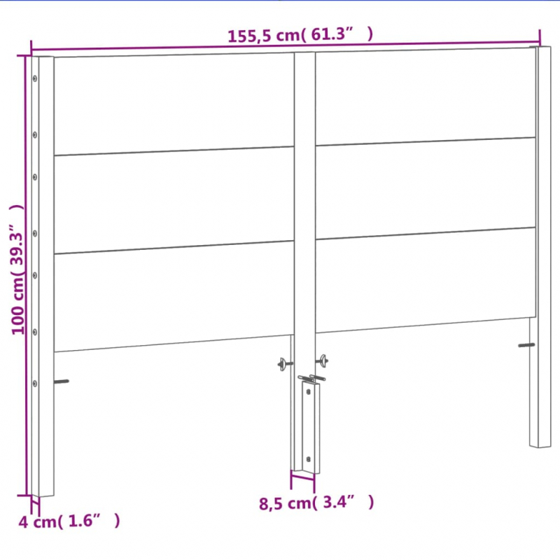Kopfteil Wachsbraun 150 cm Massivholz Kiefer
