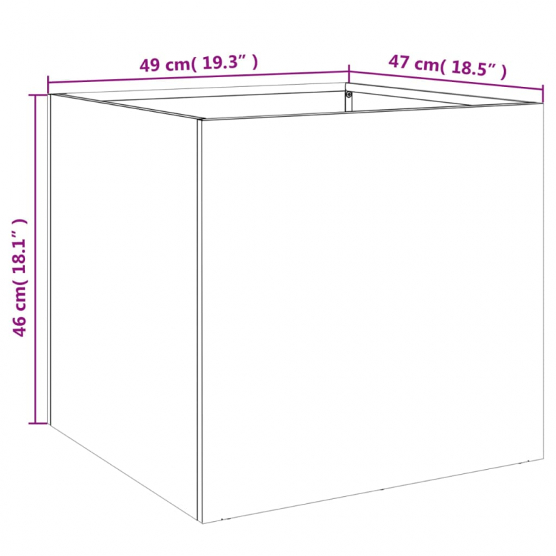 Pflanzkübel 2 Stk. Weiß 49x47x46 cm Stahl