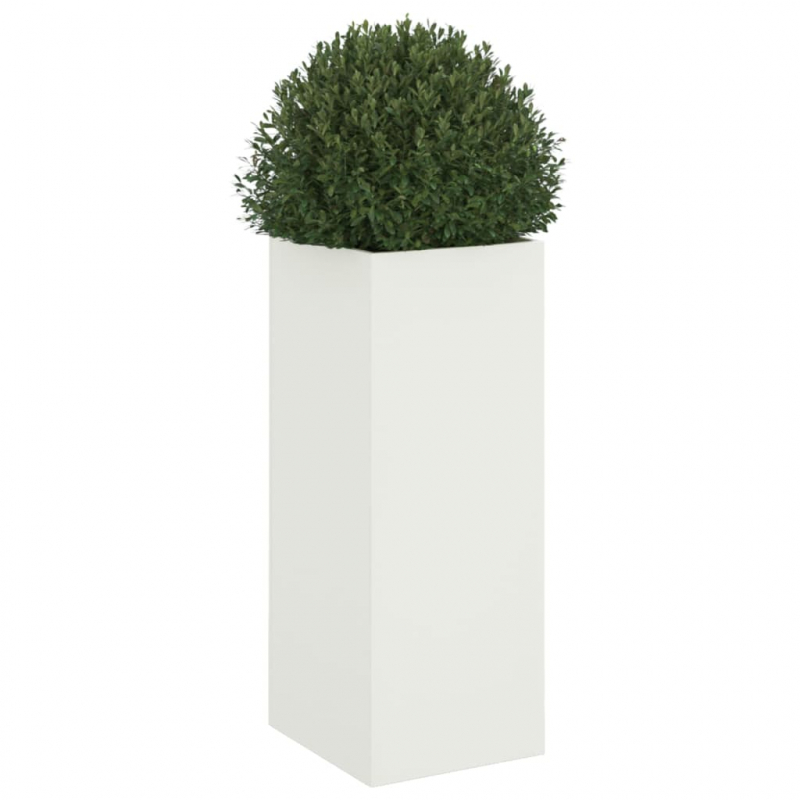 Pflanzkübel Weiß 32x29x75 cm Stahl