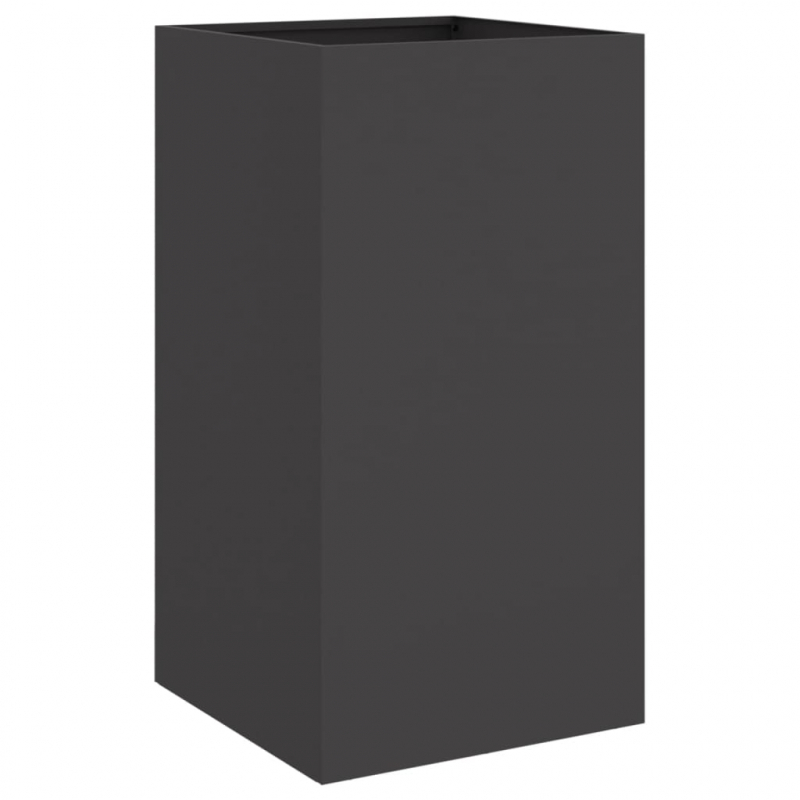 Pflanzkübel Schwarz 42x38x75 cm Stahl