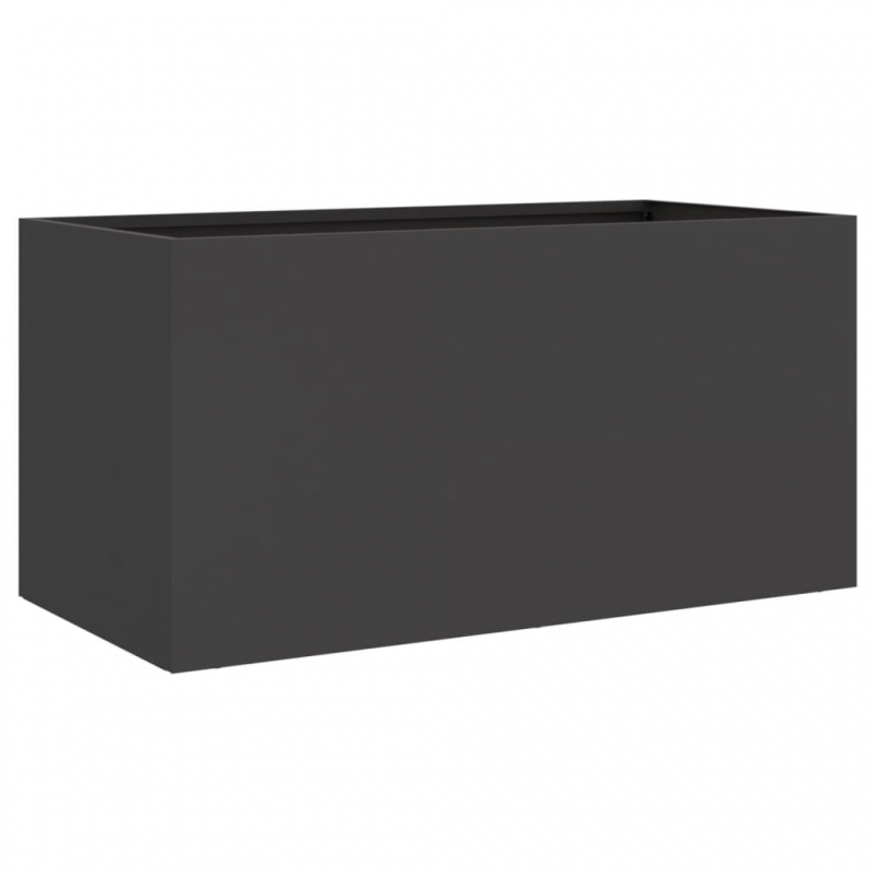 Pflanzkübel Schwarz 62x30x29 cm Stahl