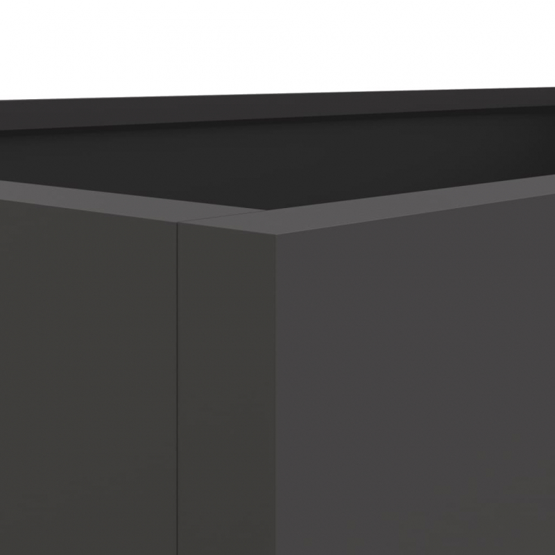 Pflanzkübel Schwarz 62x30x29 cm Stahl