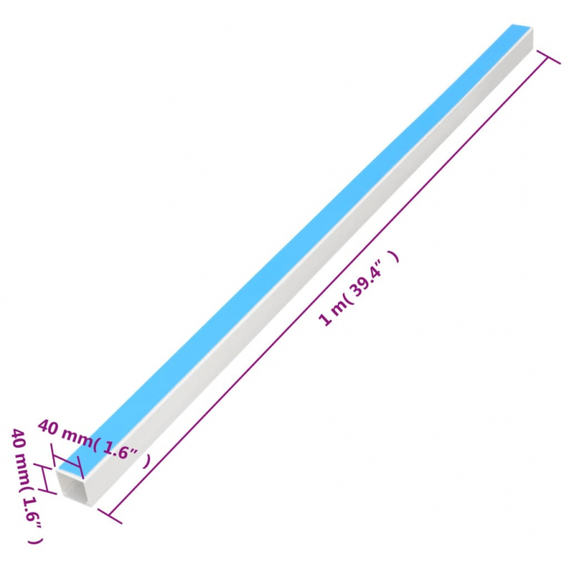 Kabelkanäle Selbstklebend 40x40 mm 10 m PVC