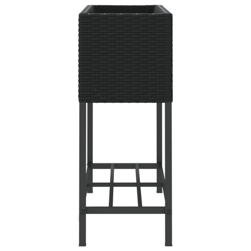 Hochbeete mit Ablage 2 Stk. Schwarz 70x28x70 cm Poly Rattan