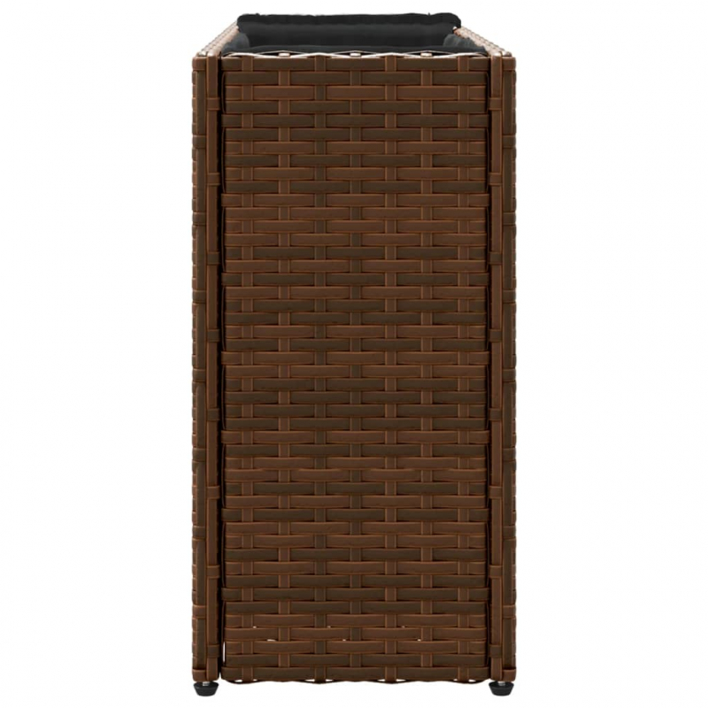 Pflanzkübel mit 2 Töpfen 2 Stk. Braun 90x20x40 cm Poly Rattan