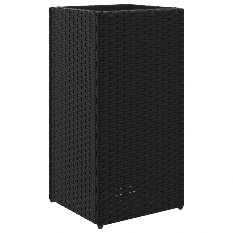 Pflanzkübel 2 Stk. Schwarz 30x30x60 cm Poly Rattan