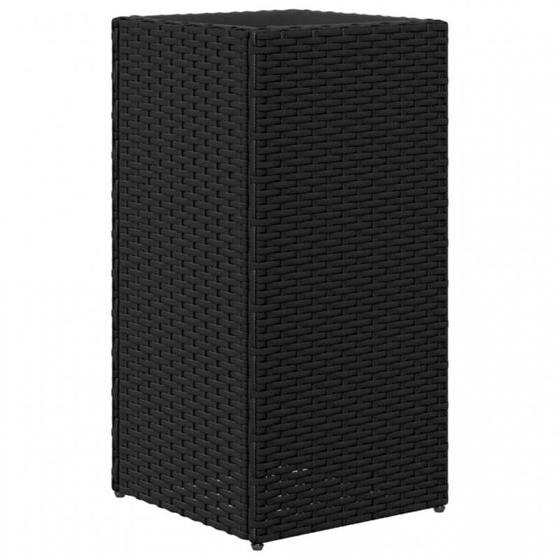 Pflanzkübel 2 Stk. Schwarz 30x30x60 cm Poly Rattan