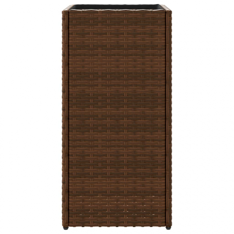 Pflanzkübel 2 Stk. Braun 30x30x60 cm Poly Rattan