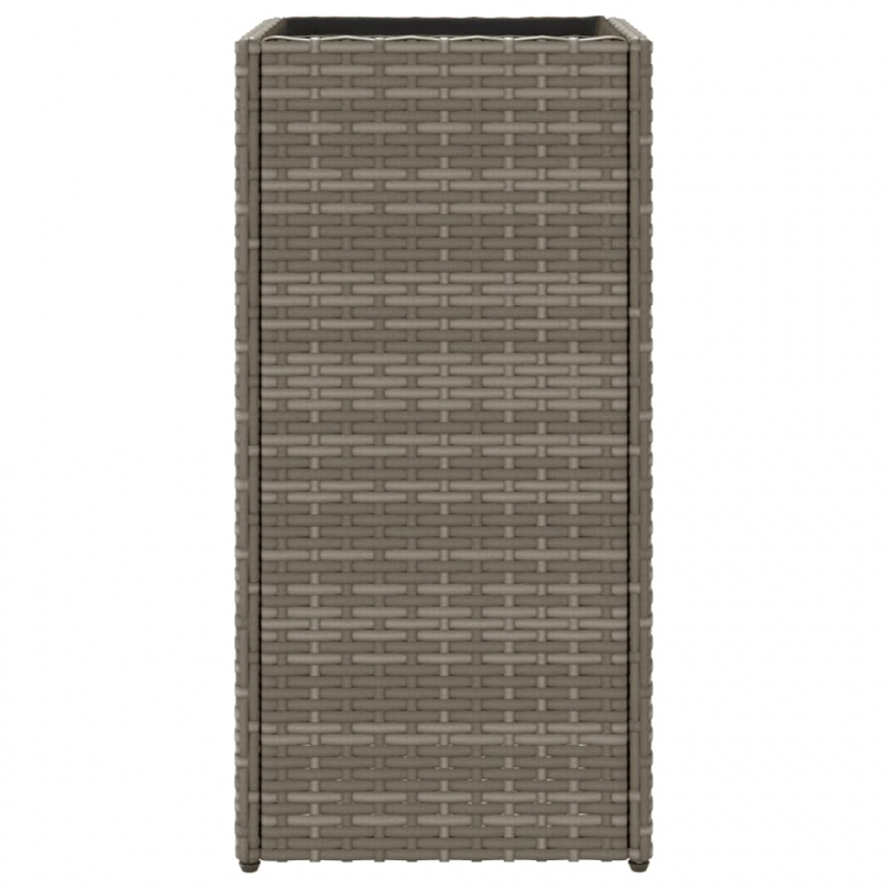 Pflanzkübel 2 Stk. Grau 30x30x60 cm Poly Rattan