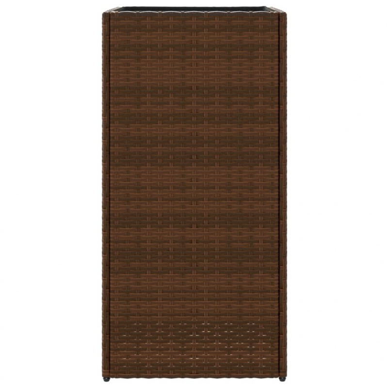 Pflanzkübel 2 Stk. Braun 40x40x80 cm Poly Rattan
