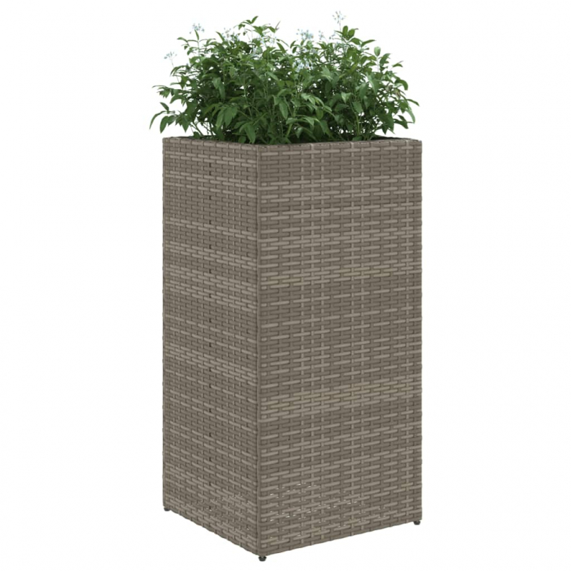 Pflanzkübel 2 Stk. Grau 40x40x80 cm Poly Rattan
