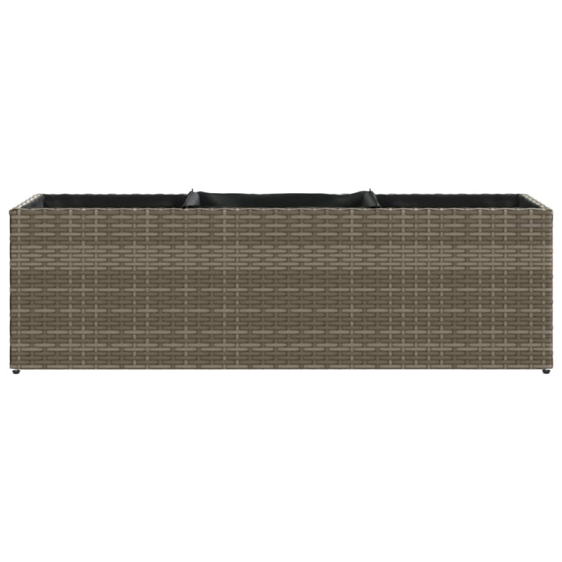 Pflanzkübel mit 3 Töpfen 2 Stk. Grau 105x30x32 cm Poly Rattan