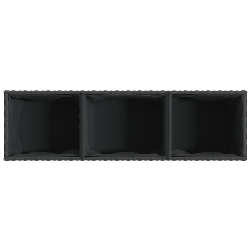 Pflanzkübel mit Rollen 2 Stk. Schwarz 107x32x38 cm Poly Rattan