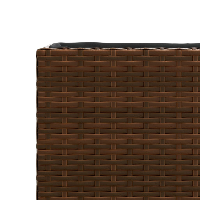 Pflanzkübel mit Rollen 2 Stk. Braun 107x32x38 cm Poly Rattan