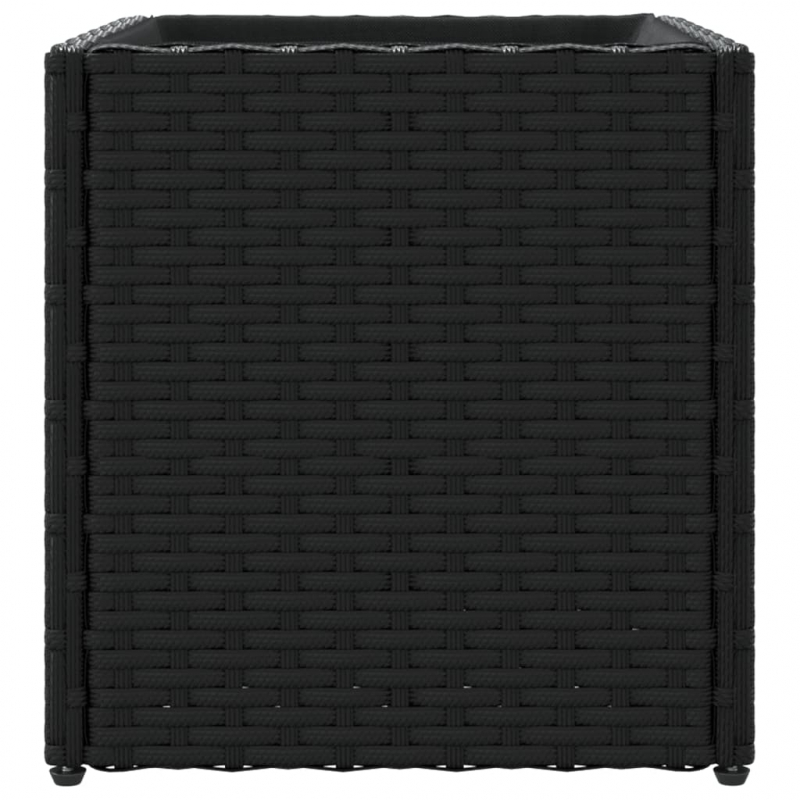 Pflanzkübel 2 Stk. Schwarz 36x30x32 cm Poly Rattan