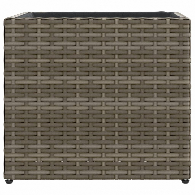 Pflanzkübel 2 Stk. Grau 36x30x32 cm Poly Rattan