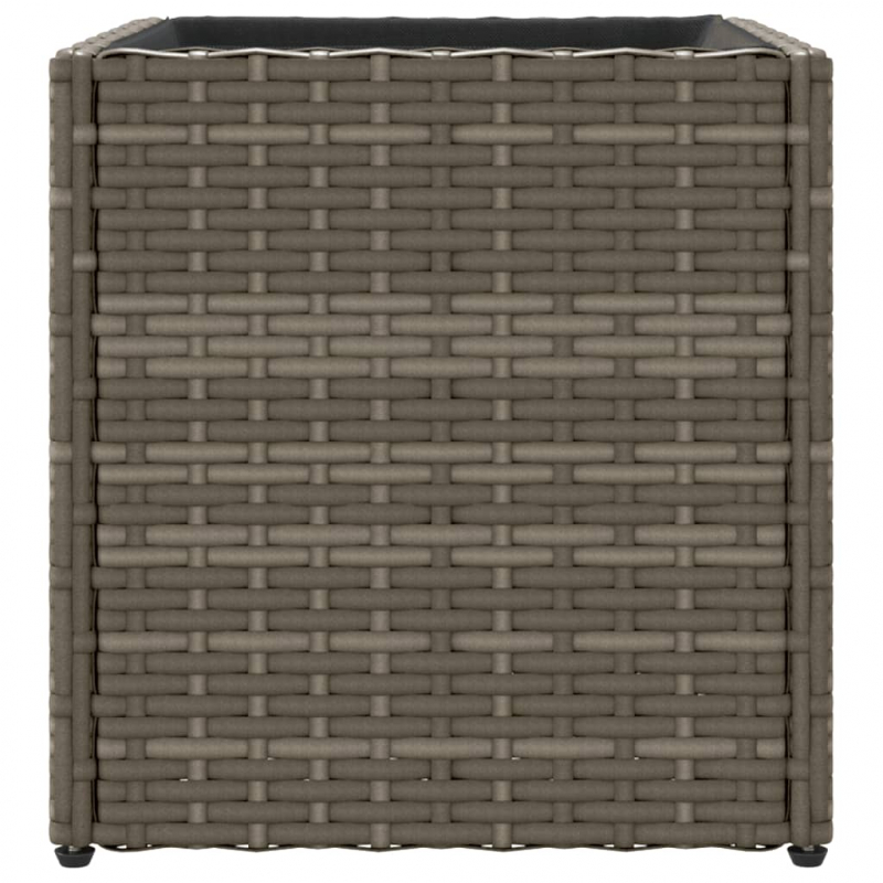 Pflanzkübel 2 Stk. Grau 36x30x32 cm Poly Rattan