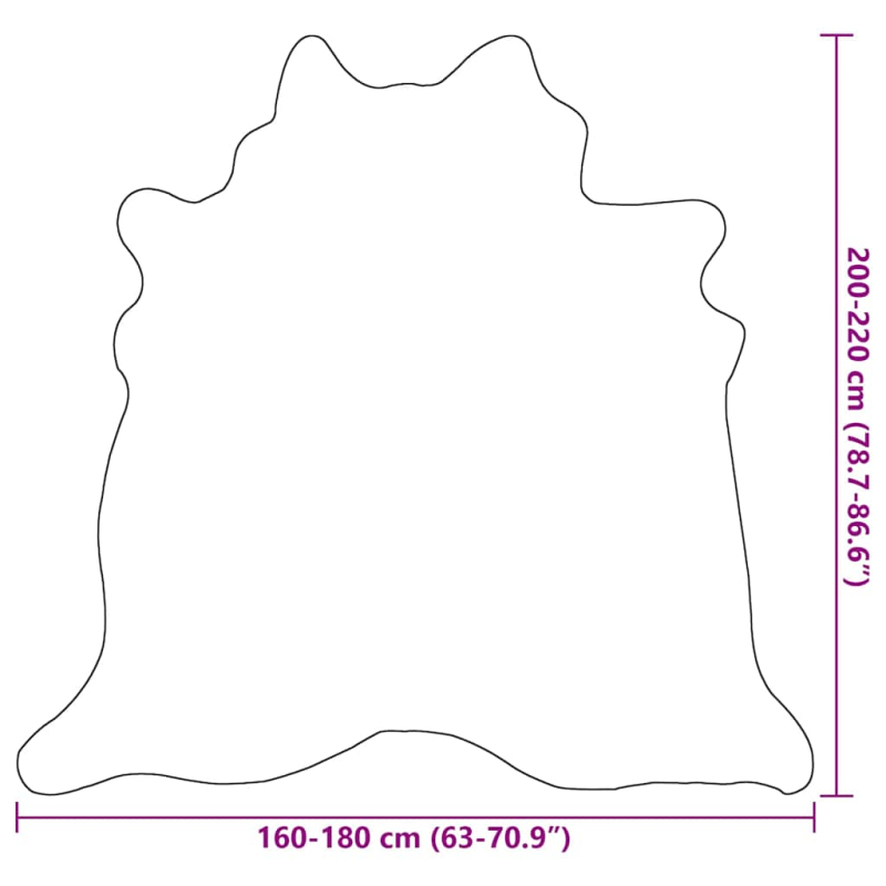 Teppich Echtes Rindsleder Beige 180x220 cm