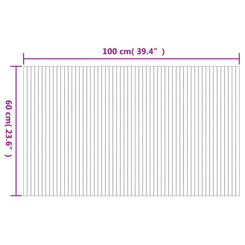 Teppich Rechteckig Braun 60x100 cm Bambus