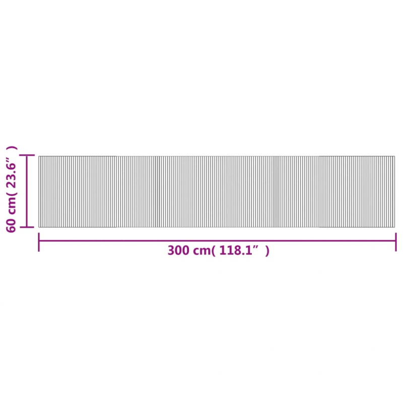 Teppich Rechteckig Natur 60x300 cm Bambus