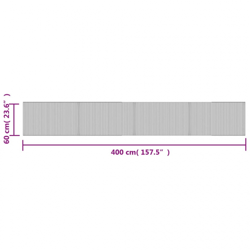 Teppich Rechteckig Dunkelbraun 60x400 cm Bambus