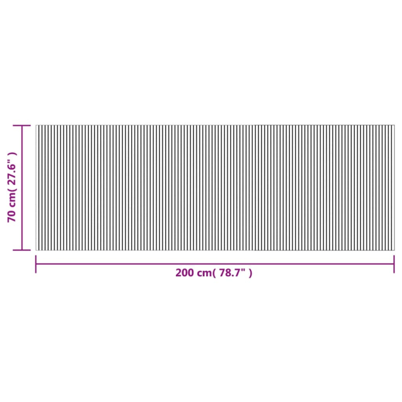 Teppich Rechteckig Grau 70x200 cm Bambus
