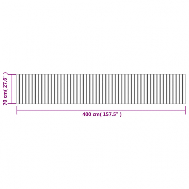 Teppich Rechteckig Hell Natur 70x400 cm Bambus