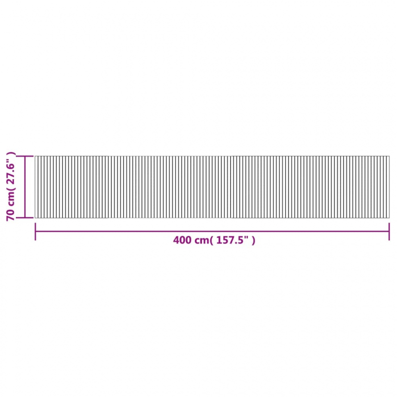 Teppich Rechteckig Dunkelbraun 70x400 cm Bambus