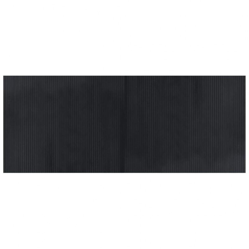 Teppich Rechteckig Schwarz 80x200 cm Bambus