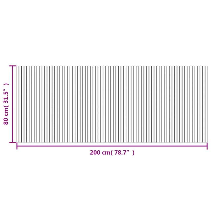 Teppich Rechteckig Natur 80x200 cm Bambus