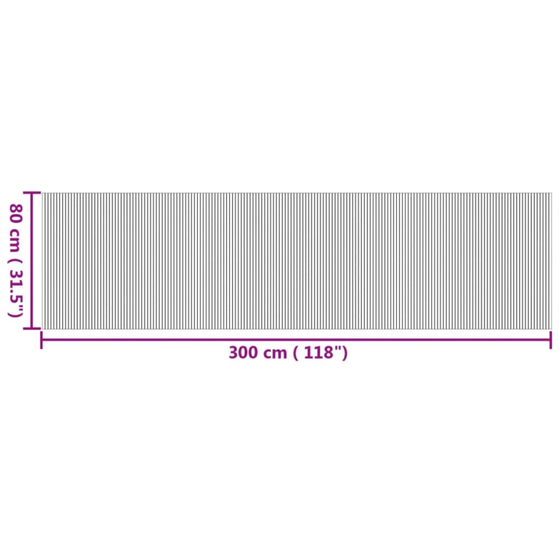 Teppich Rechteckig Natur 80x300 cm Bambus
