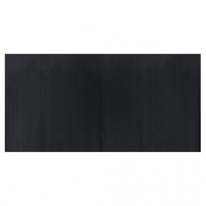 Teppich Rechteckig Schwarz 100x200 cm Bambus