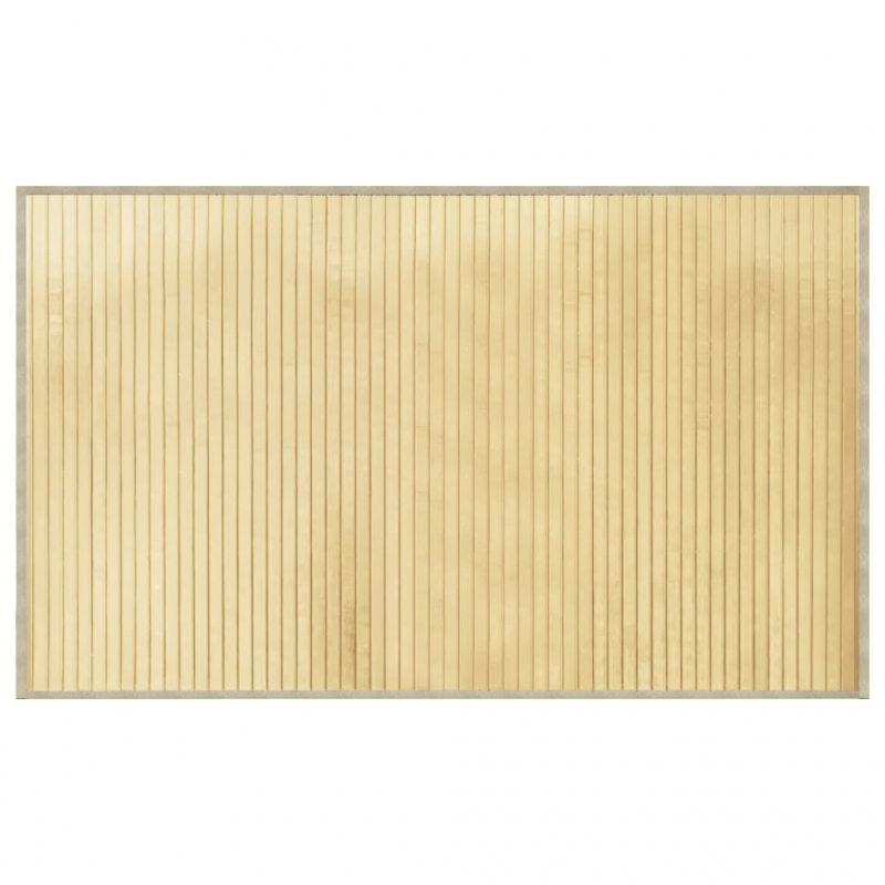 Teppich Rechteckig Hell Natur 60x100 cm Bambus