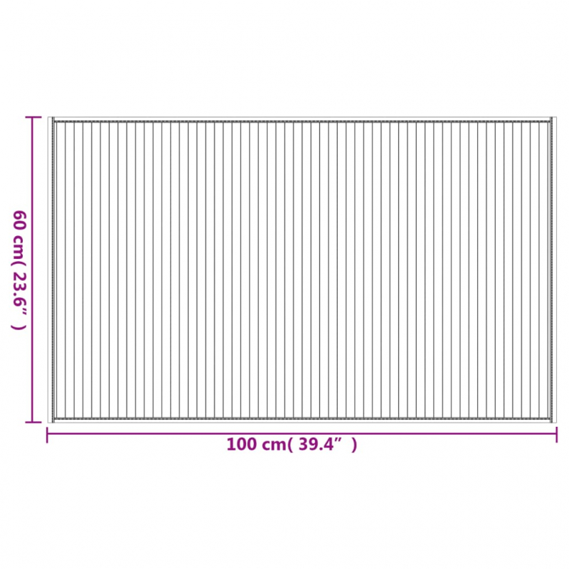 Teppich Rechteckig Hell Natur 60x100 cm Bambus