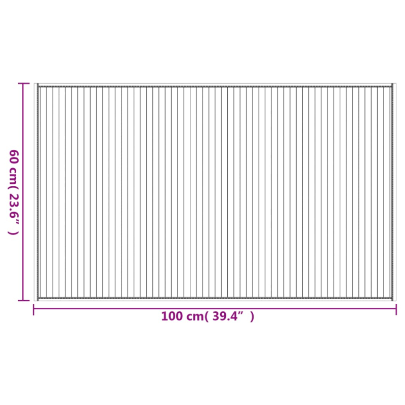 Teppich Rechteckig Dunkelbraun 60x100 cm Bambus