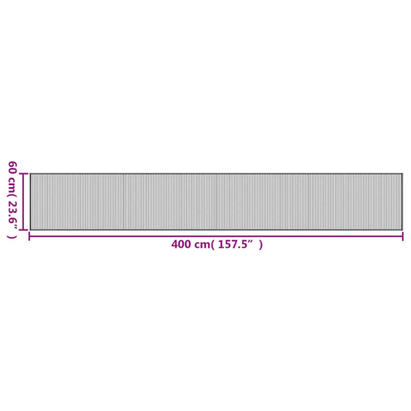 Teppich Rechteckig Braun 60x400 cm Bambus