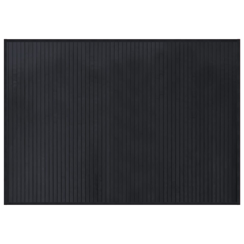 Teppich Rechteckig Schwarz 70x100 cm Bambus