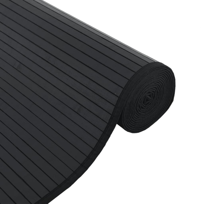 Teppich Rechteckig Schwarz 70x100 cm Bambus