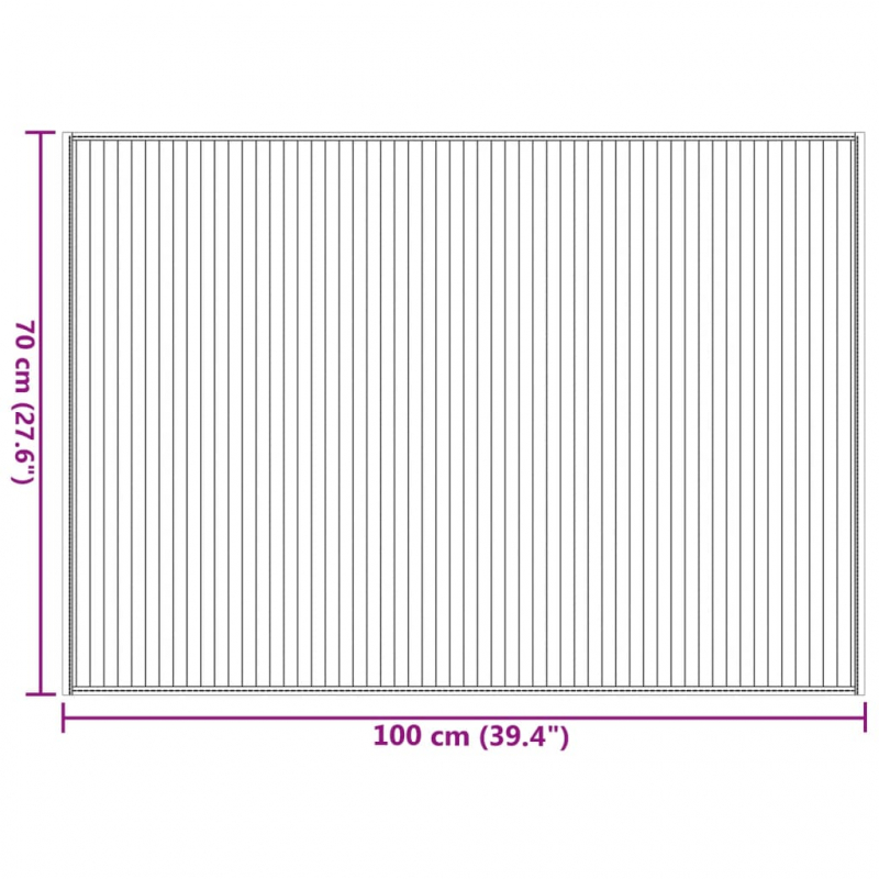 Teppich Rechteckig Grau 70x100 cm Bambus
