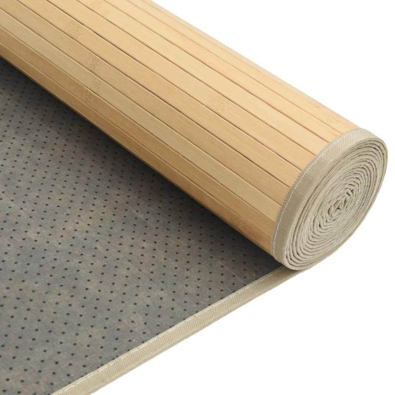 Teppich Rechteckig Hell Natur 80x200 cm Bambus