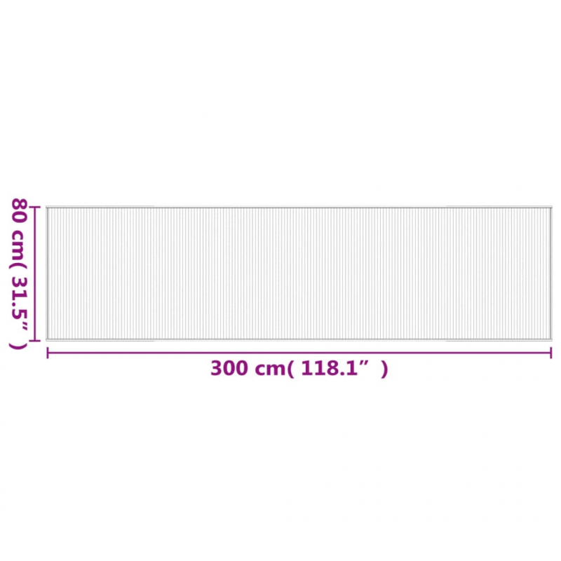 Teppich Rechteckig Natur 80x300 cm Bambus