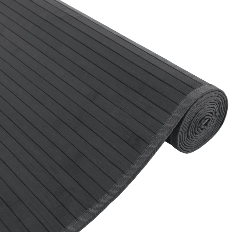 Teppich Rechteckig Grau 80x300 cm Bambus