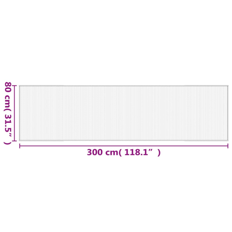 Teppich Rechteckig Grau 80x300 cm Bambus