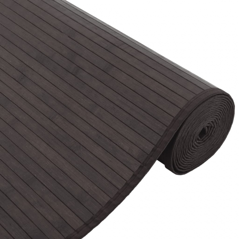 Teppich Rechteckig Dunkelbraun 80x300 cm Bambus