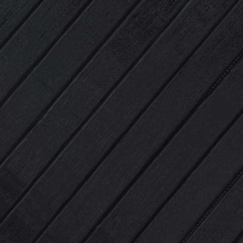 Teppich Rechteckig Schwarz 100x200 cm Bambus