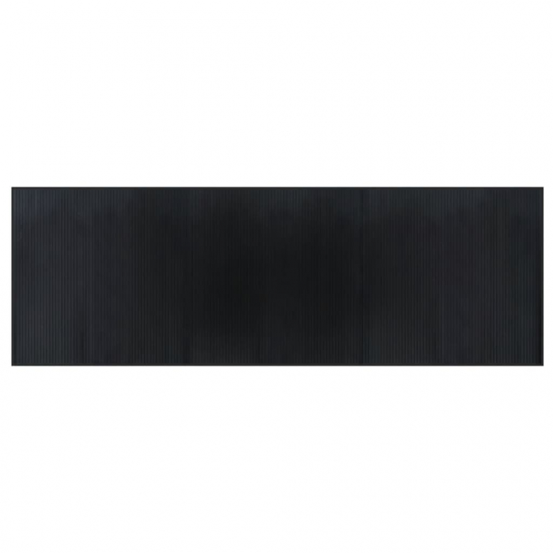 Teppich Rechteckig Schwarz 100x300 cm Bambus