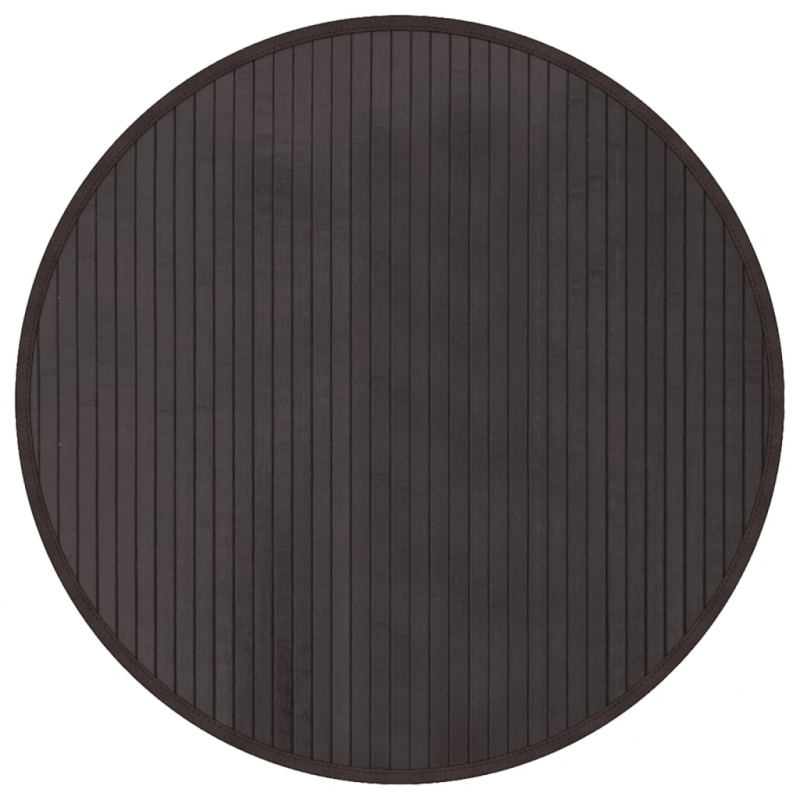 Teppich Rund Dunkelbraun 60 cm Bambus