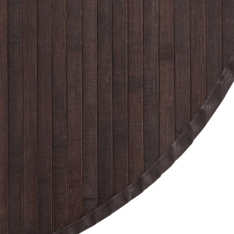 Teppich Rund Dunkelbraun 60 cm Bambus