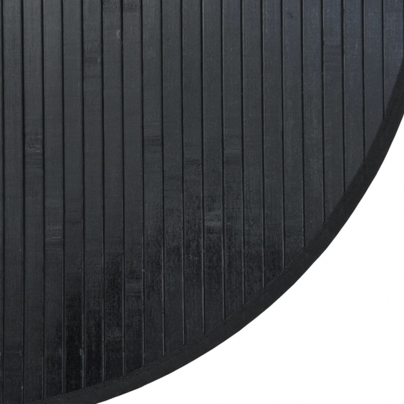 Teppich Rund Schwarz 80 cm Bambus